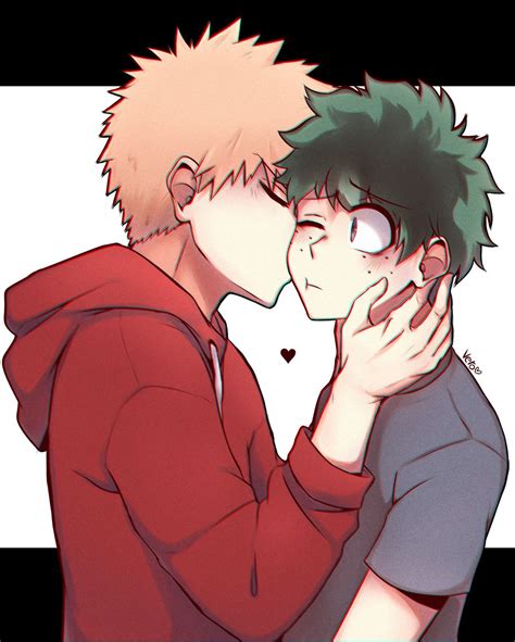 bakudeku fanart kiss|did bakugo kiss deku.